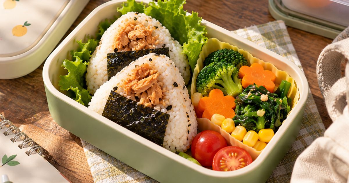 Onigiri Isi Ayam dengan Sayuran